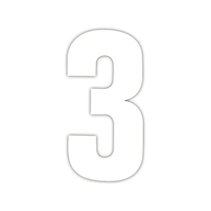 Best Hardware - Large White Wheelie Bin Vinyl Numeral No.3 Door Numerals | Snape & Sons