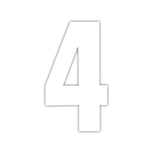 Best Hardware - Large White Wheelie Bin Vinyl Numeral No.4 Door Numerals | Snape & Sons