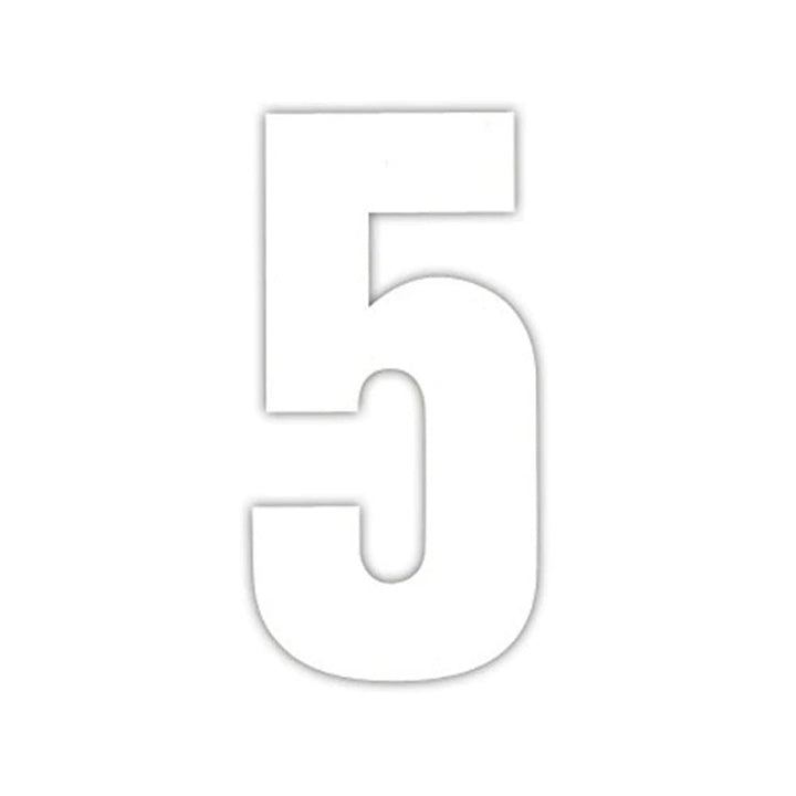 Best Hardware - Large White Wheelie Bin Vinyl Numeral No.5 Door Numerals | Snape & Sons