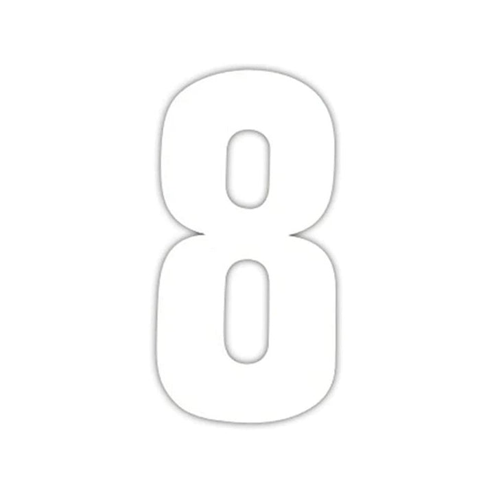 Best Hardware - Large White Wheelie Bin Vinyl Numeral No.8 Door Numerals | Snape & Sons