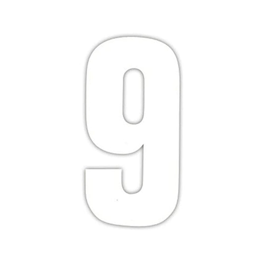 Best Hardware - Large White Wheelie Bin Vinyl Numeral No.9 Door Numerals | Snape & Sons