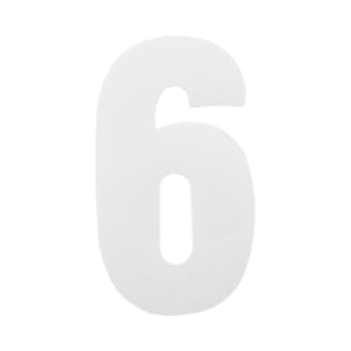 Best Hardware - Small White Vinyl Numeral No.6 Door Numerals | Snape & Sons