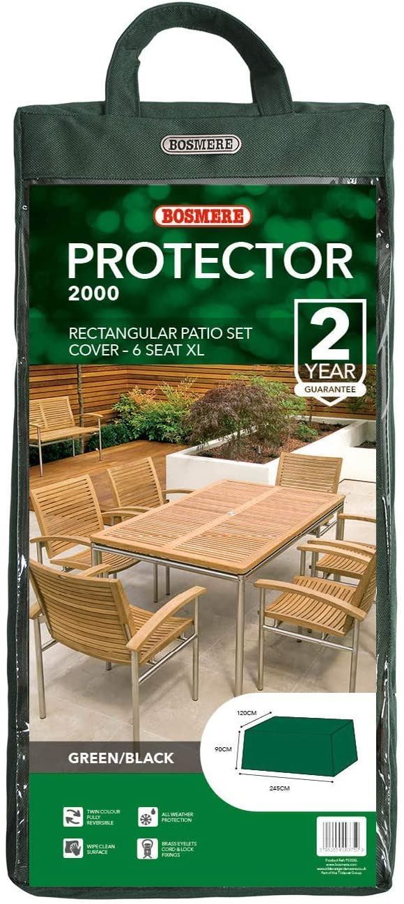 Bosmere - Reversible 6 Seat Rectangular Patio Cover Furniture Covers | Snape & Sons