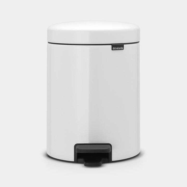 Brabantia - 5l NewIcon Pedal Bin White Pedal Bins | Snape & Sons