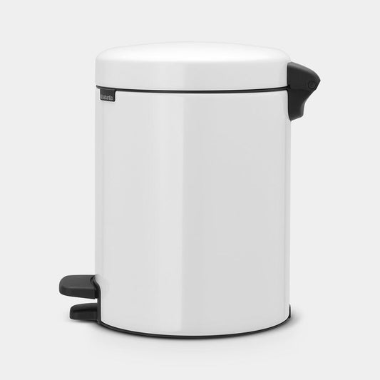 Brabantia - 5l NewIcon Pedal Bin White Pedal Bins | Snape & Sons