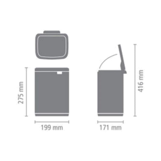 Brabantia - Bo Wall-Mounted Waste Bin 4 litre White Cupboard Bins | Snape & Sons
