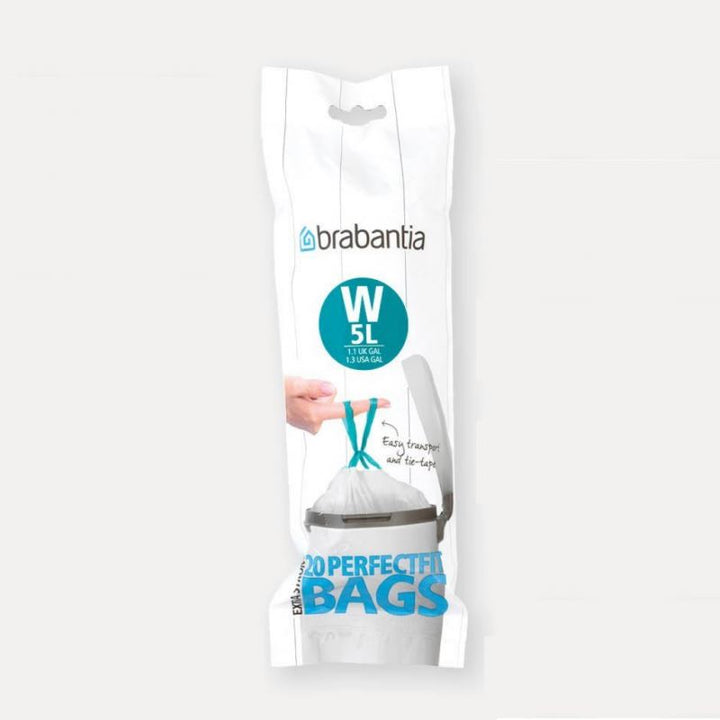 Brabantia - PerfectFit Bags W 5 litre Bin Liners | Snape & Sons