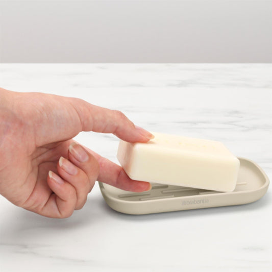 Brabantia ReNew Soft Beige Soap Bar Dish Sink Side Accessories | Snape & Sons