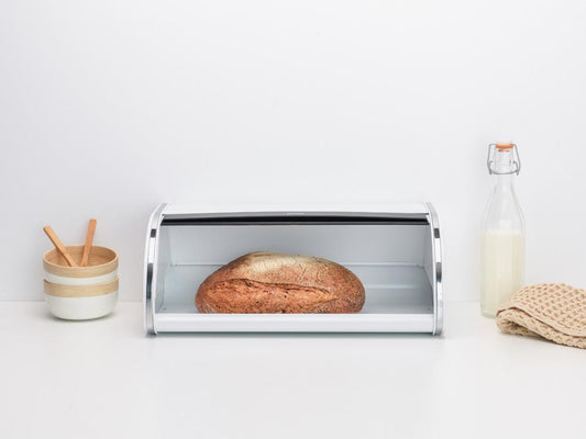 Brabantia - Roll Top Bread Bin White - Large Bread Bins | Snape & Sons