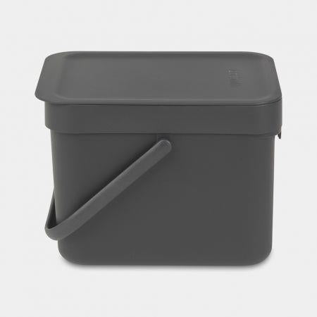 Brabantia - Sort & Go Grey 6L Waste Bin Compost Caddy Bins | Snape & Sons
