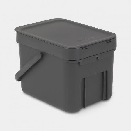 Brabantia - Sort & Go Grey 6L Waste Bin Compost Caddy Bins | Snape & Sons
