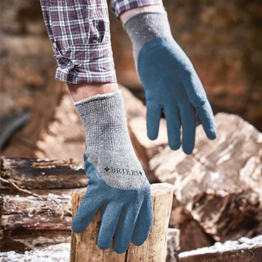 Briers Cosy Gardeners Large Glove Oxford Blue Twin Pack Gardening Gloves | Snape & Sons