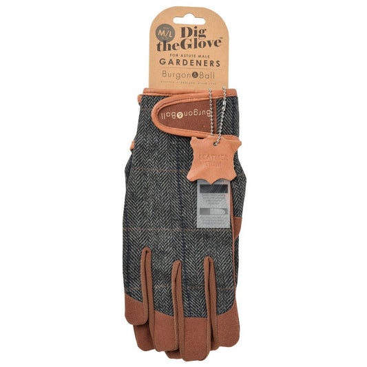Burgon & Ball - Dig The Glove - Tweed Gents Gardening Gloves Large | Snape & Sons