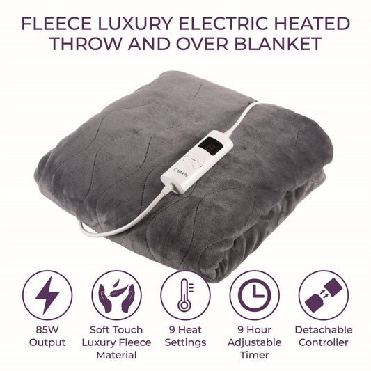 Carmen Luxury Fleece Heated Electric Throw Heated Mattress Toppers | Snape & Sons