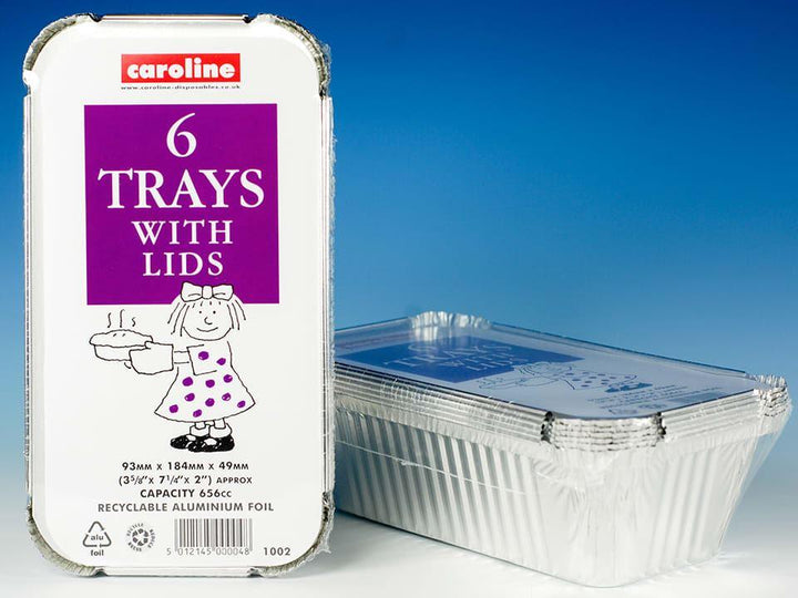 Caroline - Foil Tray & Lid 23oz x6 Foil Dishes | Snape & Sons