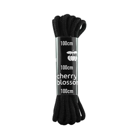 Cherry Blossom - Black 100cm Round Shoe Lace Shoe Laces | Snape & Sons