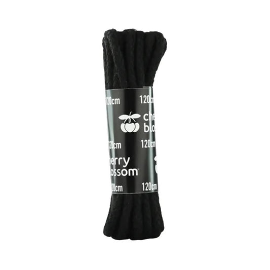 Cherry Blossom - Black 120cm Cord Boot Lace Shoe Laces | Snape & Sons