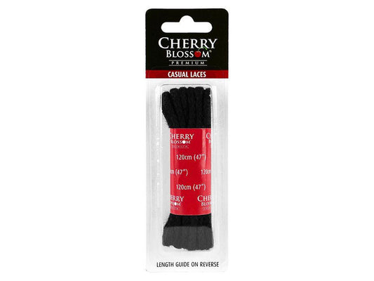 Cherry Blossom - Chunky Cord Laces Black 100cm Shoe Laces | Snape & Sons