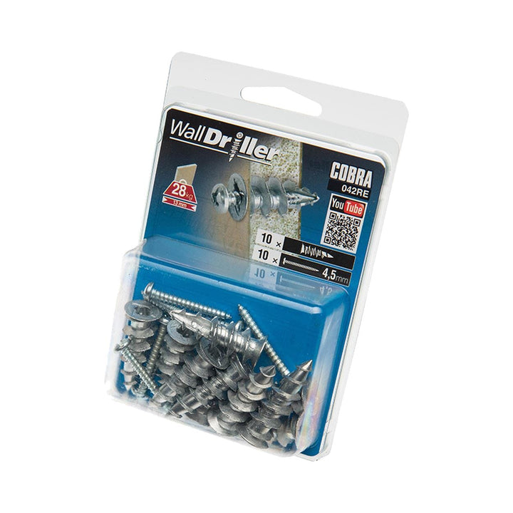 Cobra - WallDriller Cavity Fixings x10 Pack Wall Plugs | Snape & Sons