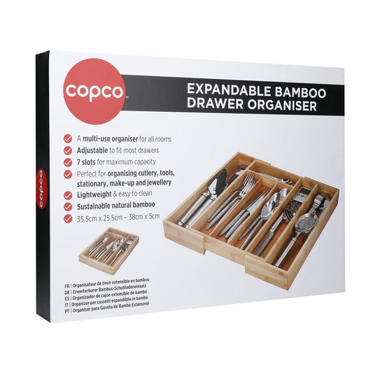 Copco - Bamboo Expanding Cutlery Tray Drawer Organiser Cutlery Trays | Snape & Sons