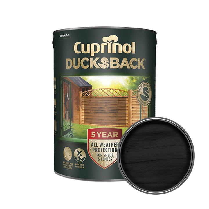 Cuprinol - 5 Year Ducksback Black 5L Shed & Fence Paint | Snape & Sons