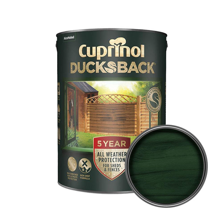 Cuprinol - 5 Year Ducksback Forest Green 5Ltr Shed & Fence Paint | Snape & Sons