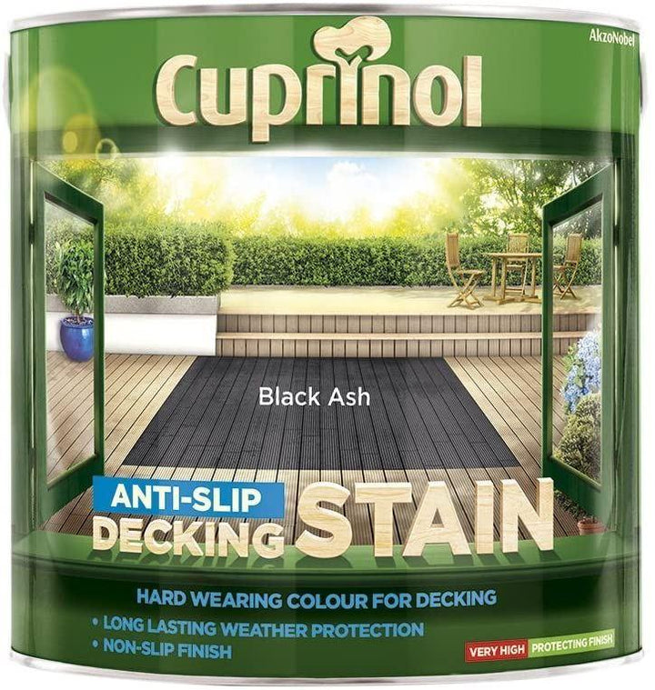 Cuprinol - AntiSlip Deck Stain Black Ash 2.5L Decking Care | Snape & Sons