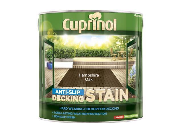 Cuprinol - AntiSlip Deck Stain Hampshire Oak 2.5L Decking Care | Snape & Sons