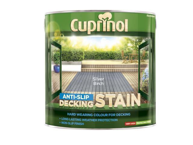 Cuprinol - AntiSlip Deck Stain Silver Birch 2.5L Decking Care | Snape & Sons