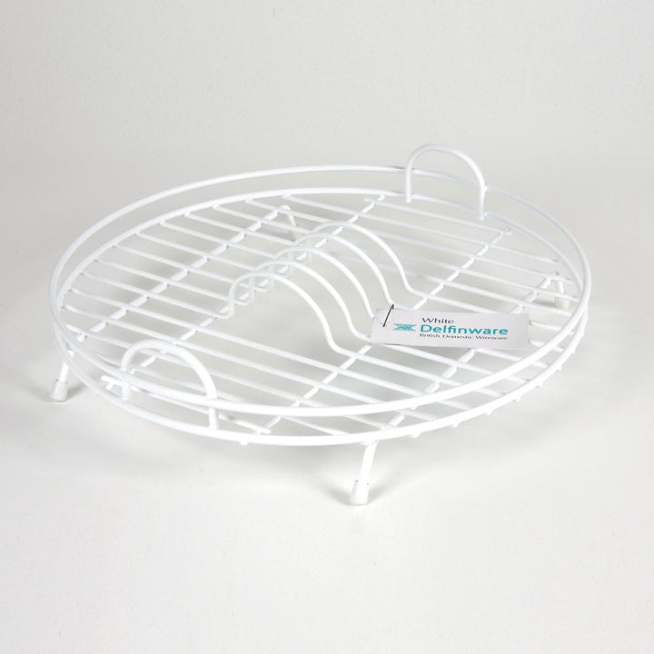 Delfinware Wireware - Circular Drainer White 100 x 370 Dia Dish Draining Racks | Snape & Sons