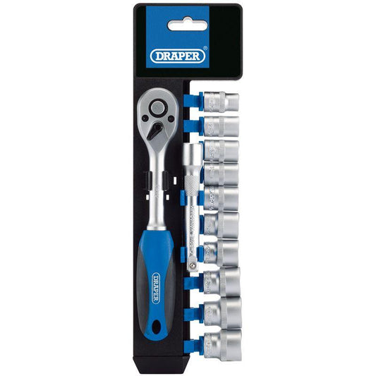 Draper Tools - 3/8" Drive Metric Ratchet Socket Set 12pc Socket Sets | Snape & Sons