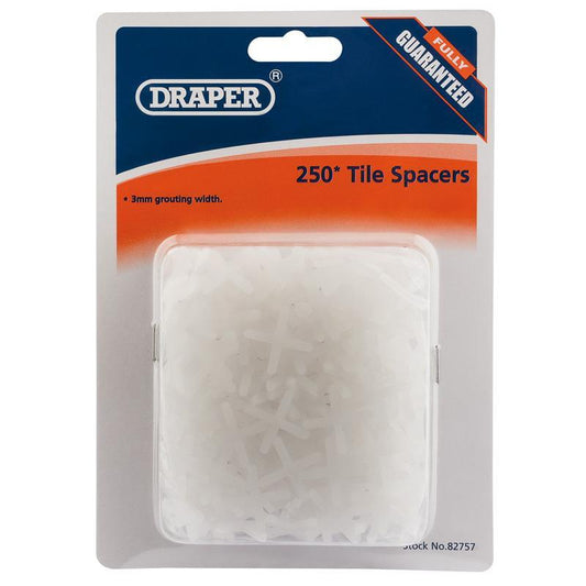 Draper Tools - 3mm Tile Spacer (250) Tile Spacers | Snape & Sons