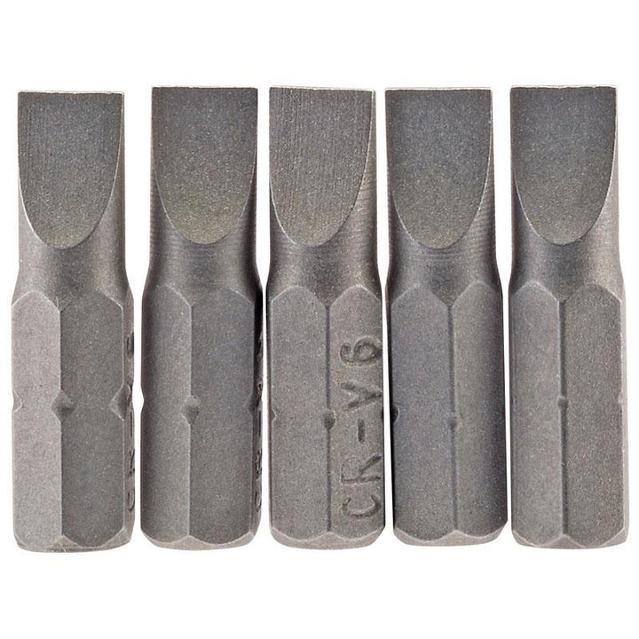 Draper Tools - Insert Bits 6.0mm Slotted 25mm x5 Screwdriver Bits | Snape & Sons