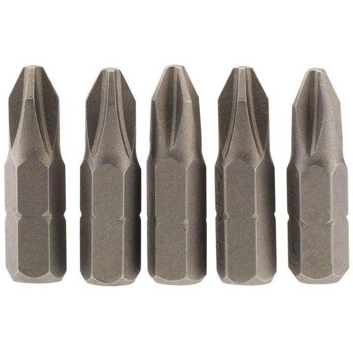 Draper Tools - Insert Bits No.2 Phillips 25mm x5 Screwdriver Bits | Snape & Sons