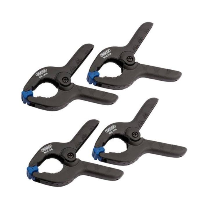 Draper Tools Swivel Jaw Spring Clamp Set x4 Pack Clamps | Snape & Sons
