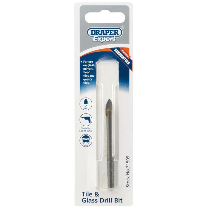 Draper Tools - Tile & Glass Drill 7.0mm Drill Bits | Snape & Sons