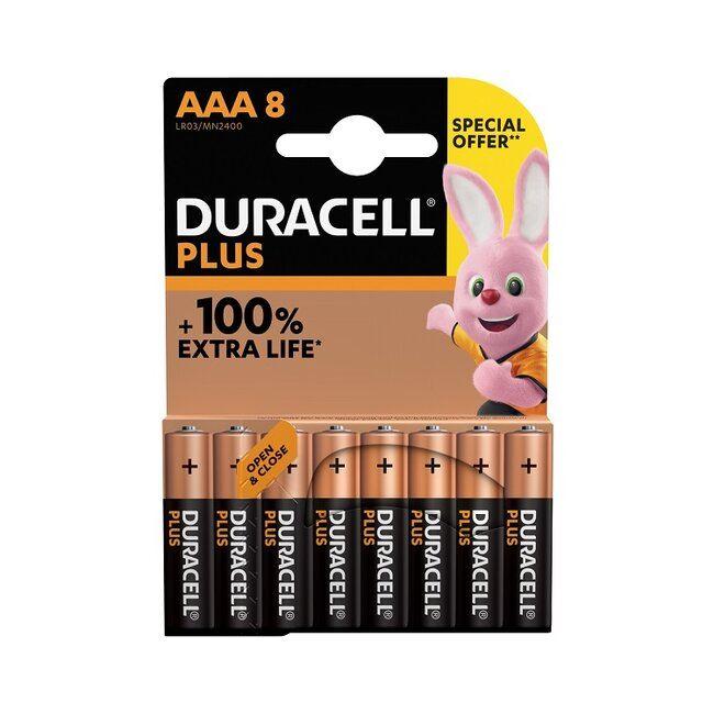 Duracell - Plus Power Batteries AAA x8 Special Offer +100% Life Pencil Batteries | Snape & Sons