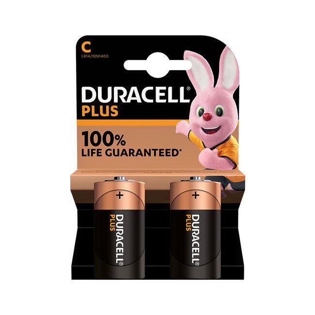 Duracell - Plus Power Battery C x2 +100% Life Pencil Batteries | Snape & Sons