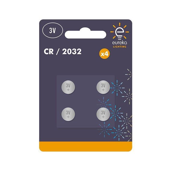 Eureka Lighting - CR2032 3V Button Cell x4 Battery Button Cell Coin Batteries | Snape & Sons