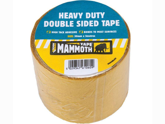 Everbuild - Mammoth Heavy Duty Double Sided Tape 50mm x 5m Double Sided Tape | Snape & Sons