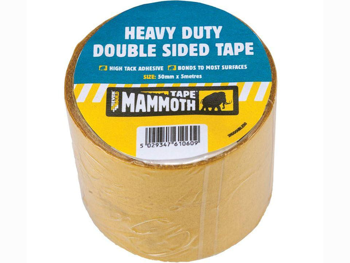 Everbuild - Mammoth Heavy Duty Double Sided Tape 50mm x 5m Double Sided Tape | Snape & Sons