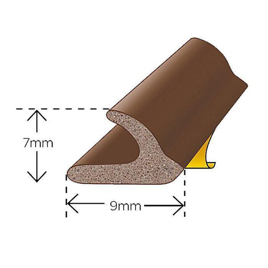 Exitex - V" Self Adhesive Rubber Strip White x 5m Draught Proofing | Snape & Sons