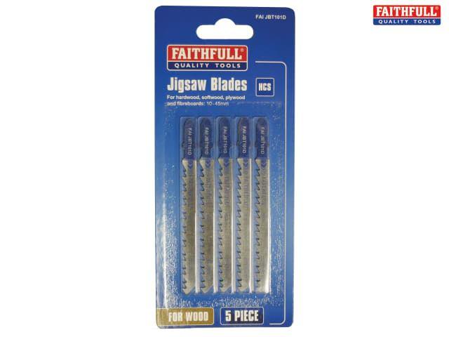 Faithfull Tools - Coarse Wood T-Shank Jigsaw Blades (5) Blades | Snape & Sons