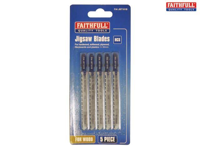 Faithfull Tools - Medium Wood T-Shank Jigsaw Blades (5) Blades | Snape & Sons