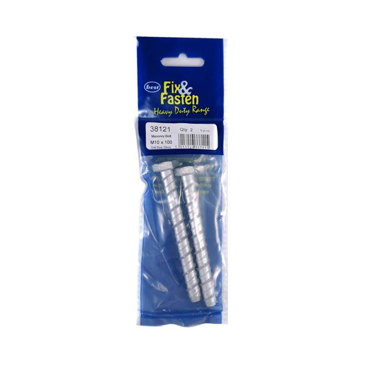 Fix & Fasten - M10 x 100mm Self-Tapping Masonry Hex Bolts Masonry Bolts | Snape & Sons