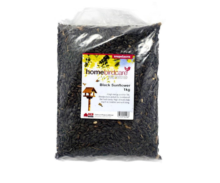 Home Birdcare - Black Sunflower Seeds 1kg Bird Feed Straights | Snape & Sons