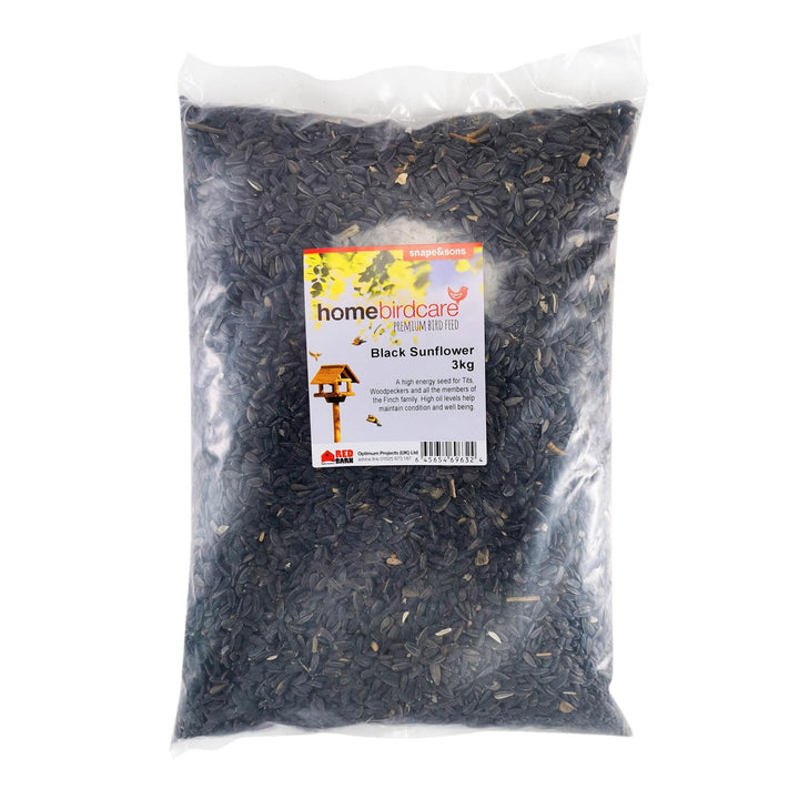 Home Birdcare - Black Sunflower Seeds 3kg Bird Feed Straights | Snape & Sons