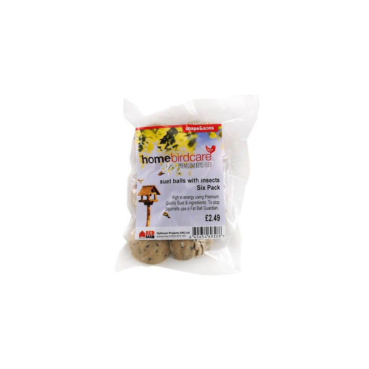 Home Birdcare - Premium Suet Balls with insects x6 Fat Balls & Suets | Snape & Sons