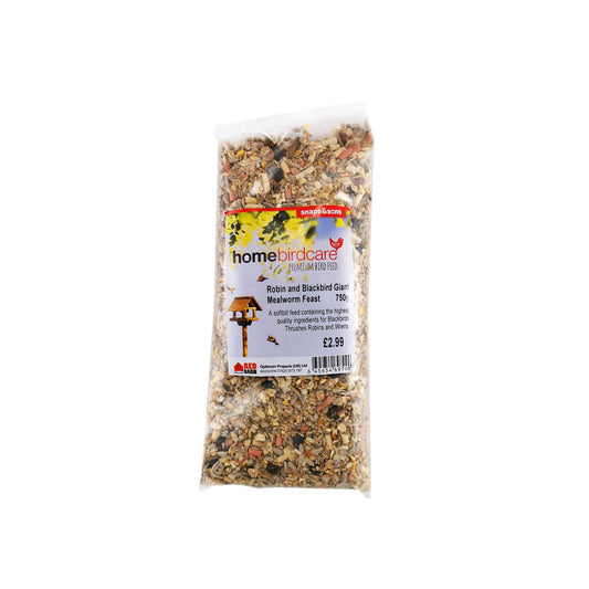 Home Birdcare - Robin and Blackbird Mealworm Feast 750g Bird Seed Mixes | Snape & Sons