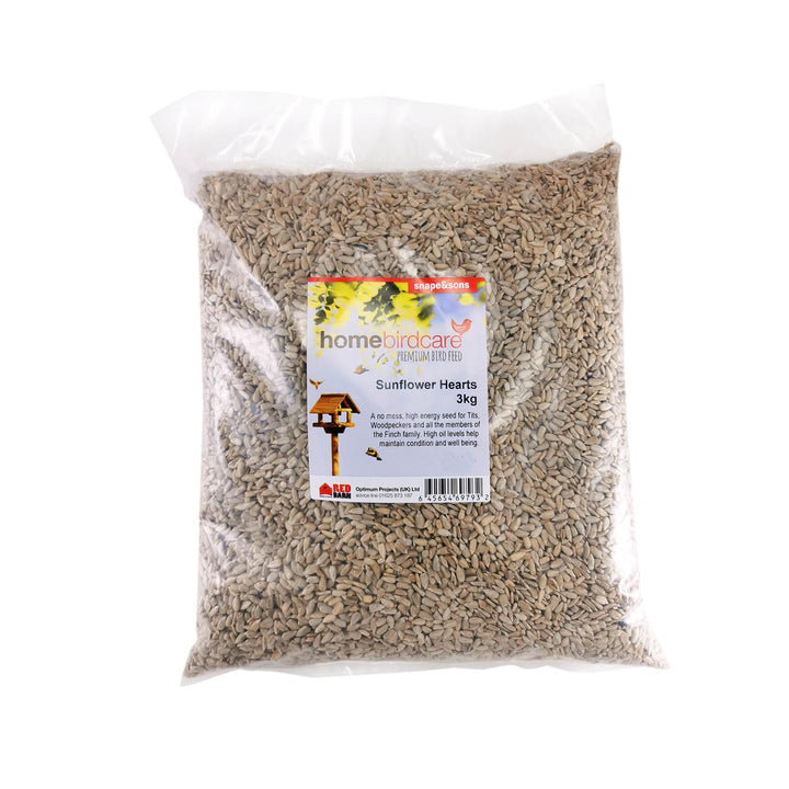 Home Birdcare - Sunflower Hearts 3kg Bird Feed Straights | Snape & Sons
